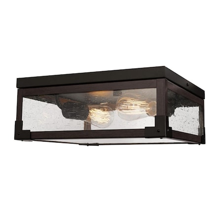 Globe Electric Williamsburg 2-Light Flush Mount Ceiling Light, Dark Bronze 104993